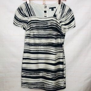 Banana Republic  black and white silk dress